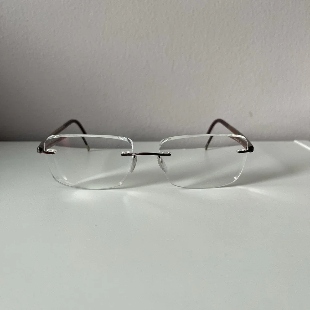 Silhouette Rimless Titanium SPX Frames 7642 40 6055 Brown Burgundy 17x135